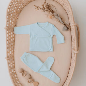 CONJUNTO BATITA MANGA LARGA Y RANITA PIMA SOLID BL - CELESTE